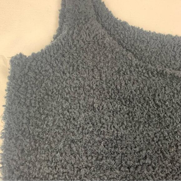 Skims women's large XL cozy knit black crop tank soft comfy relaxed - Picture 6 of 8